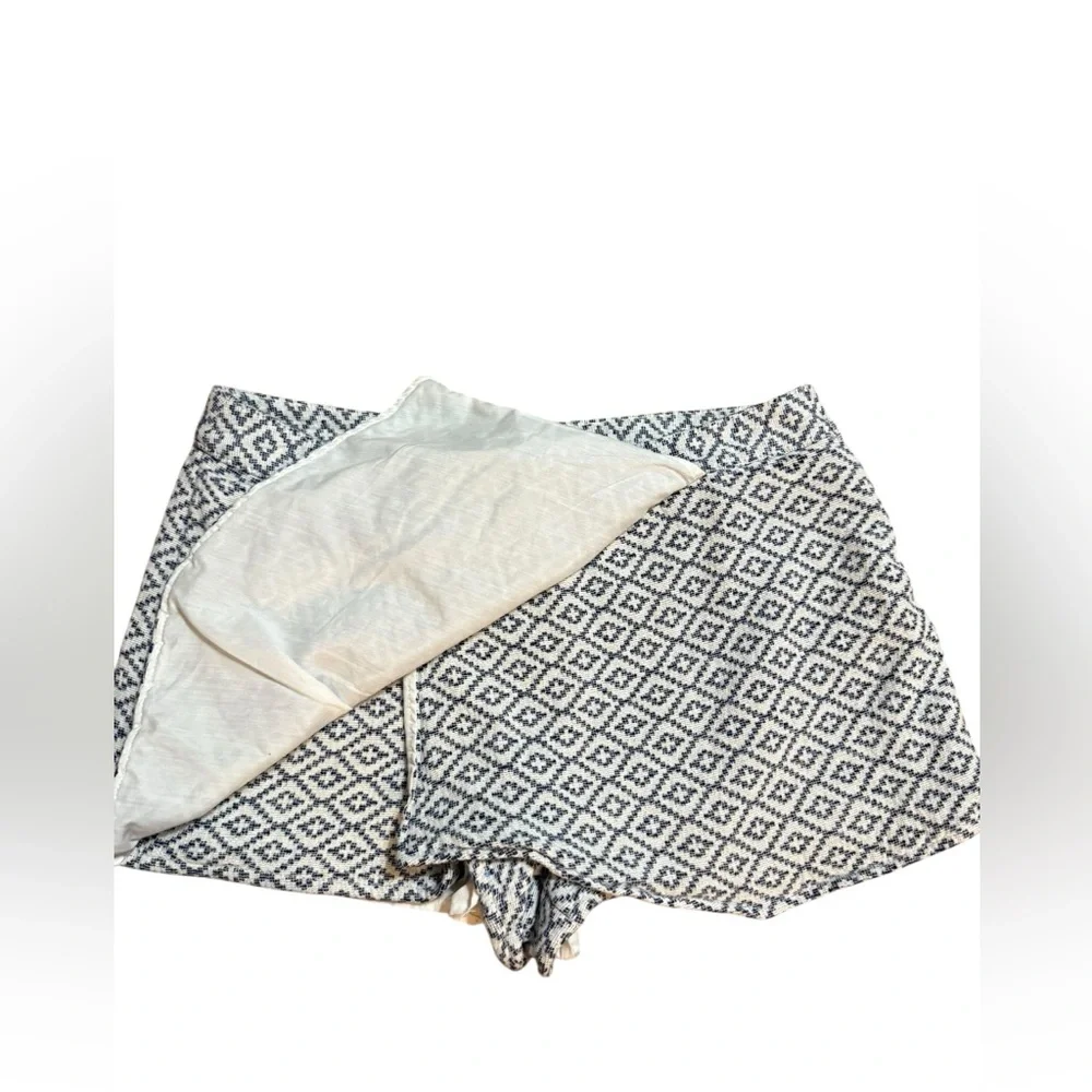 GAP Womens Skort Shorts Cotton Lined‎ Woven Blue White Geo Sz 14